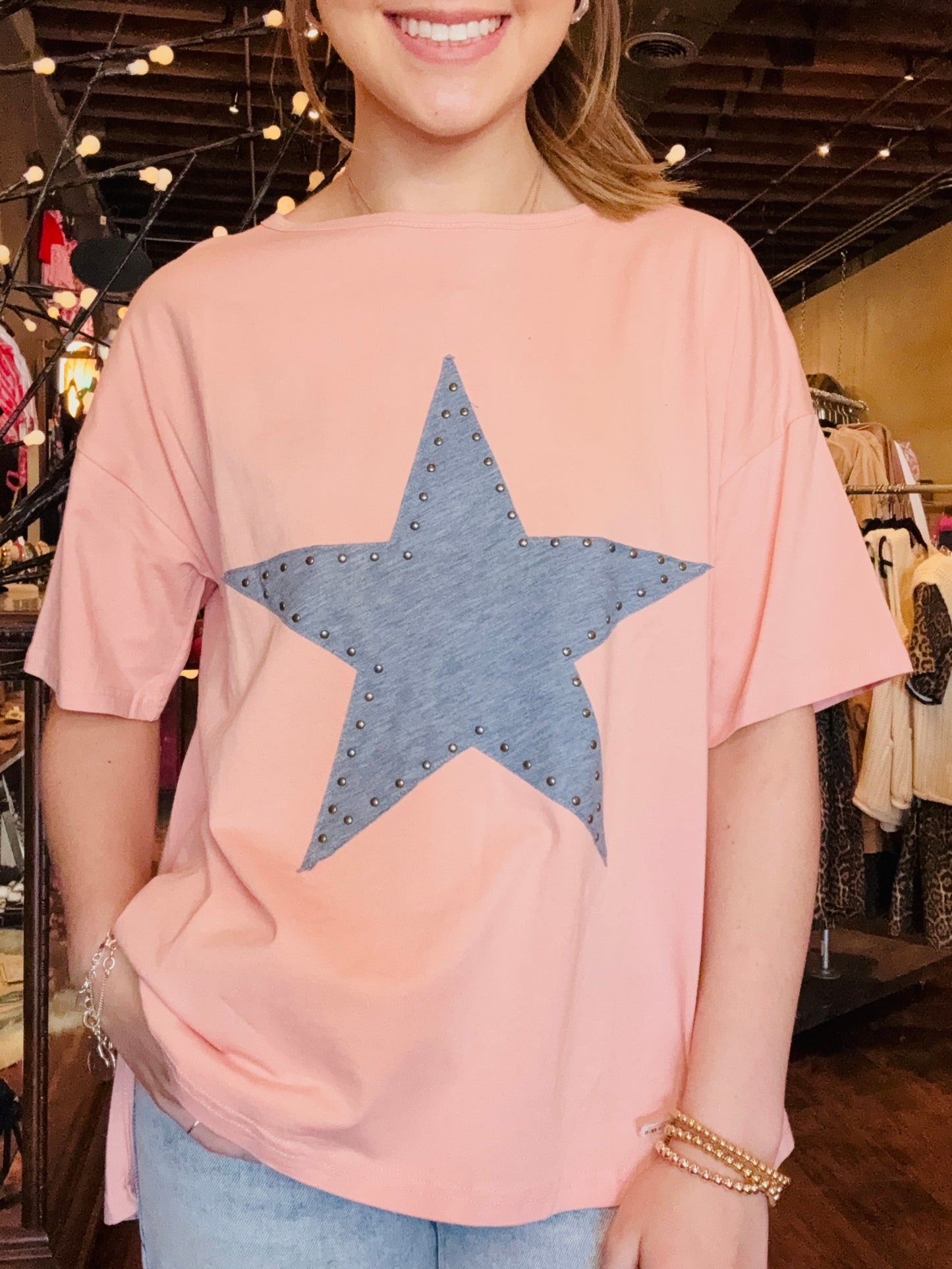 Star Studded Mineral Wash Tee