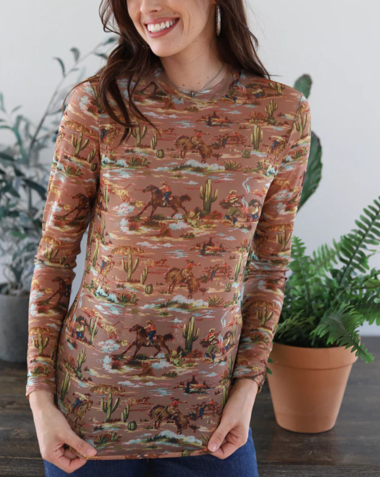 RTS TH1221 Taupe Cowboy Mesh Top