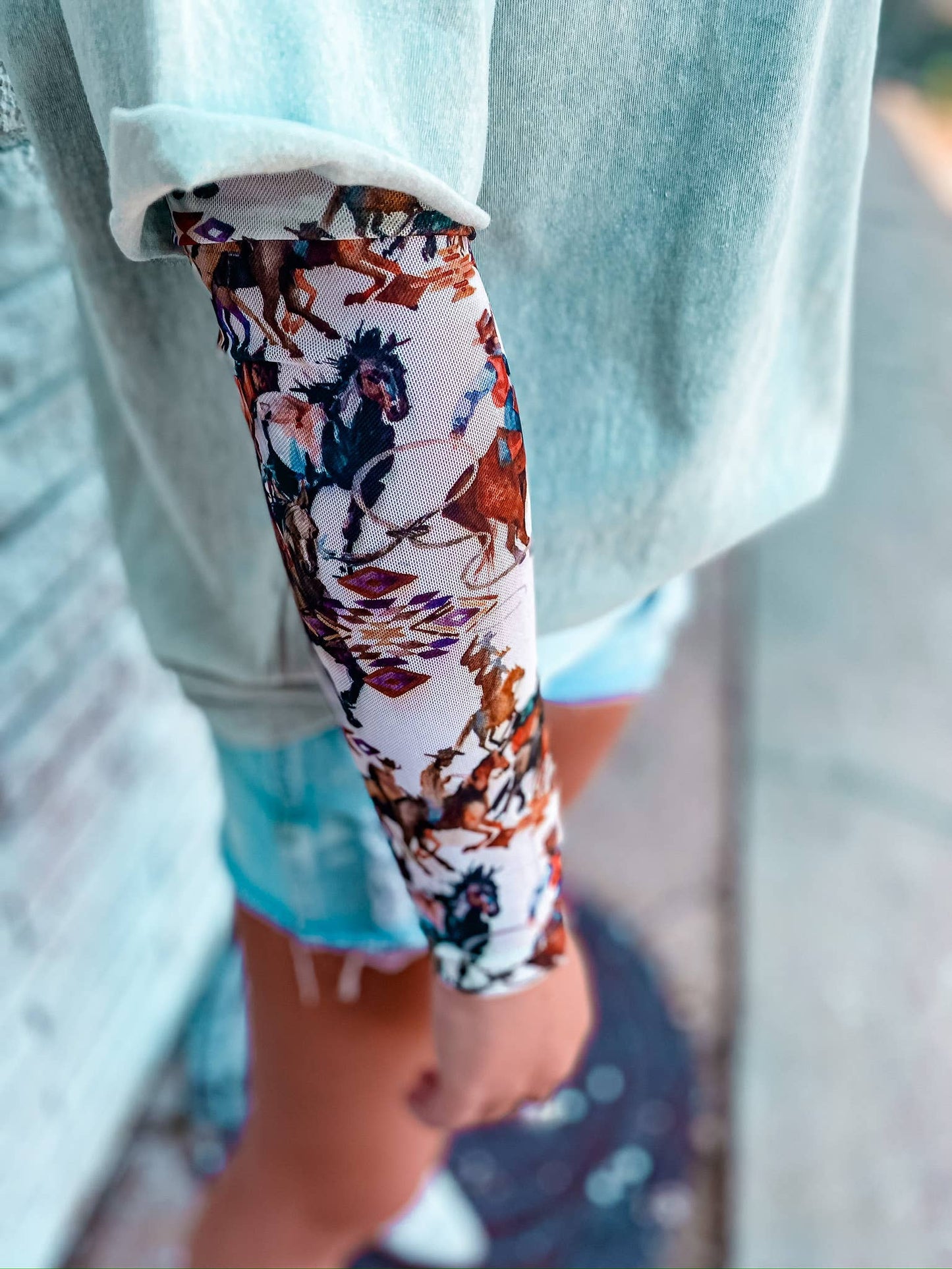 MK165 Buckaroo Long Sleeve Mesh Top - Cowboy