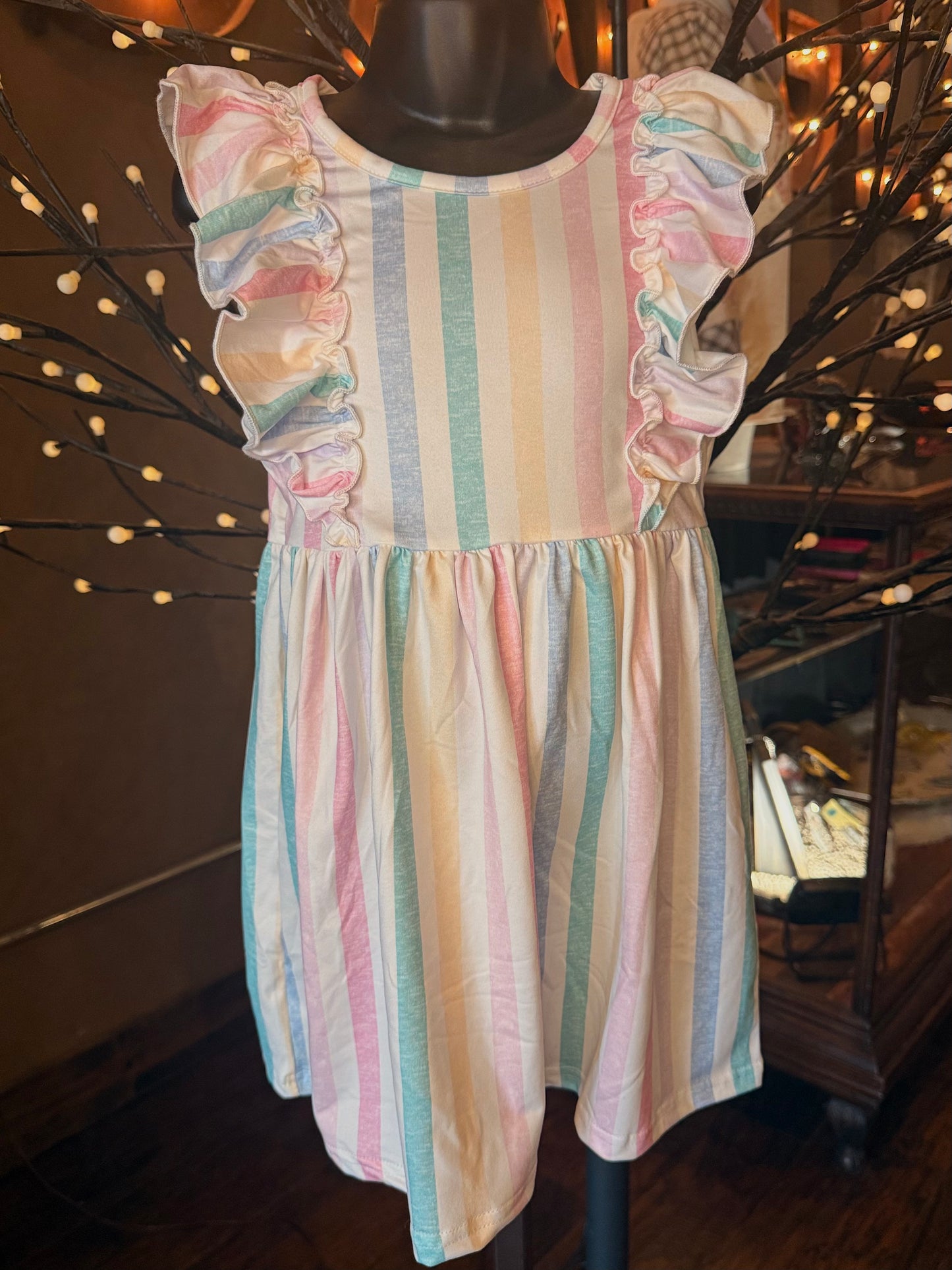Pastel Stripes Apron Dress