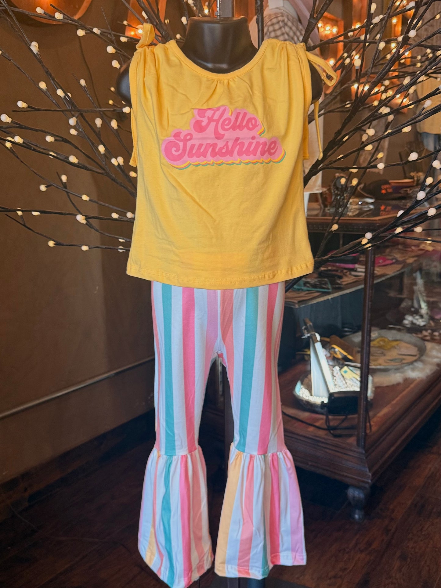 Hello Sunshine Colorful Stripes Pants Set