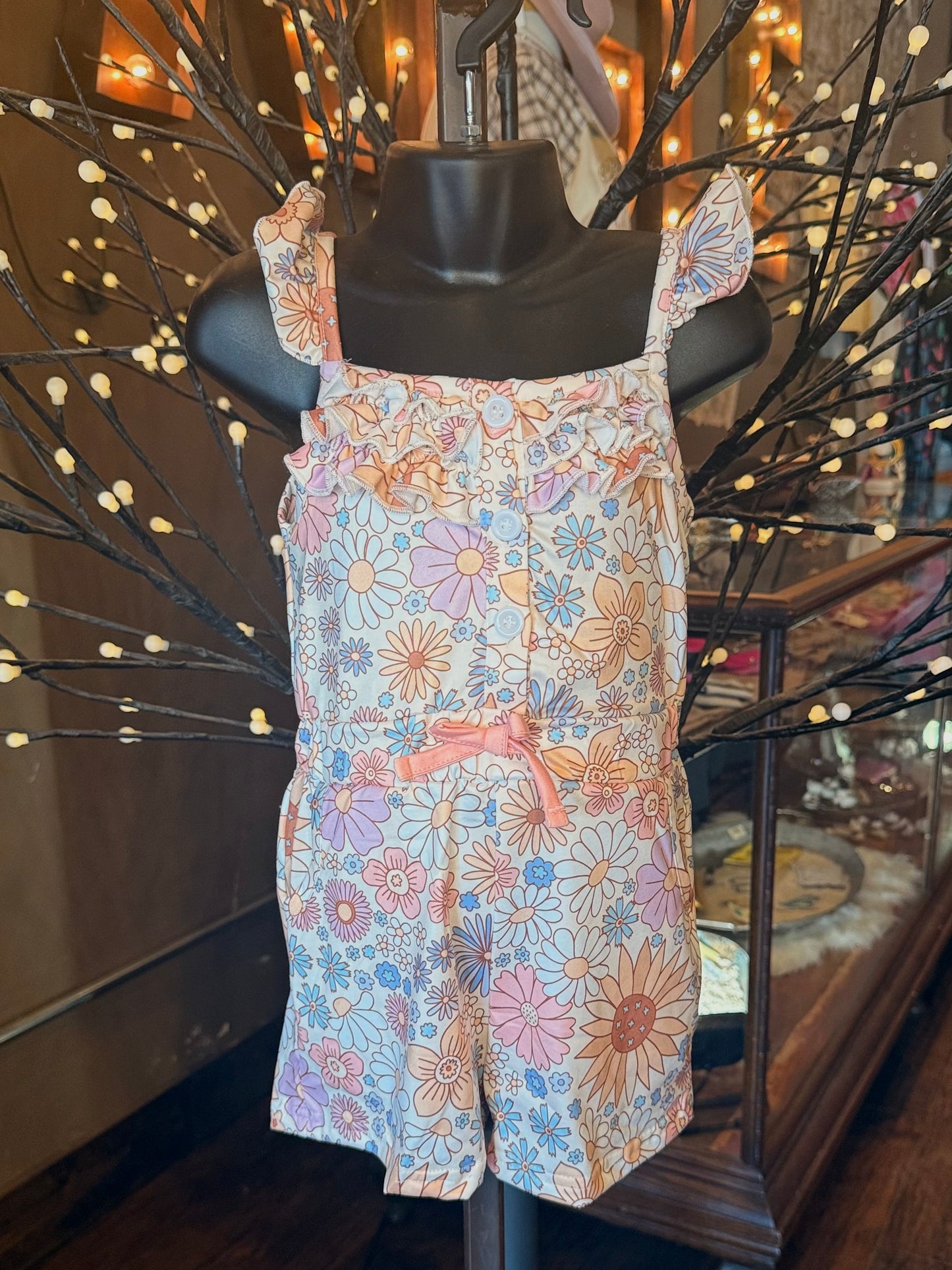 Groovy Floral Print Romper