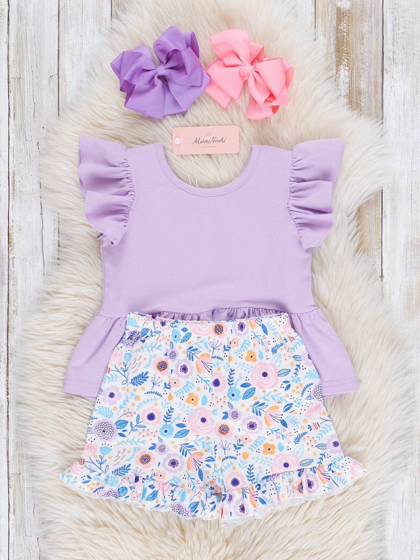 Lilac Florals Ruffle Outfit