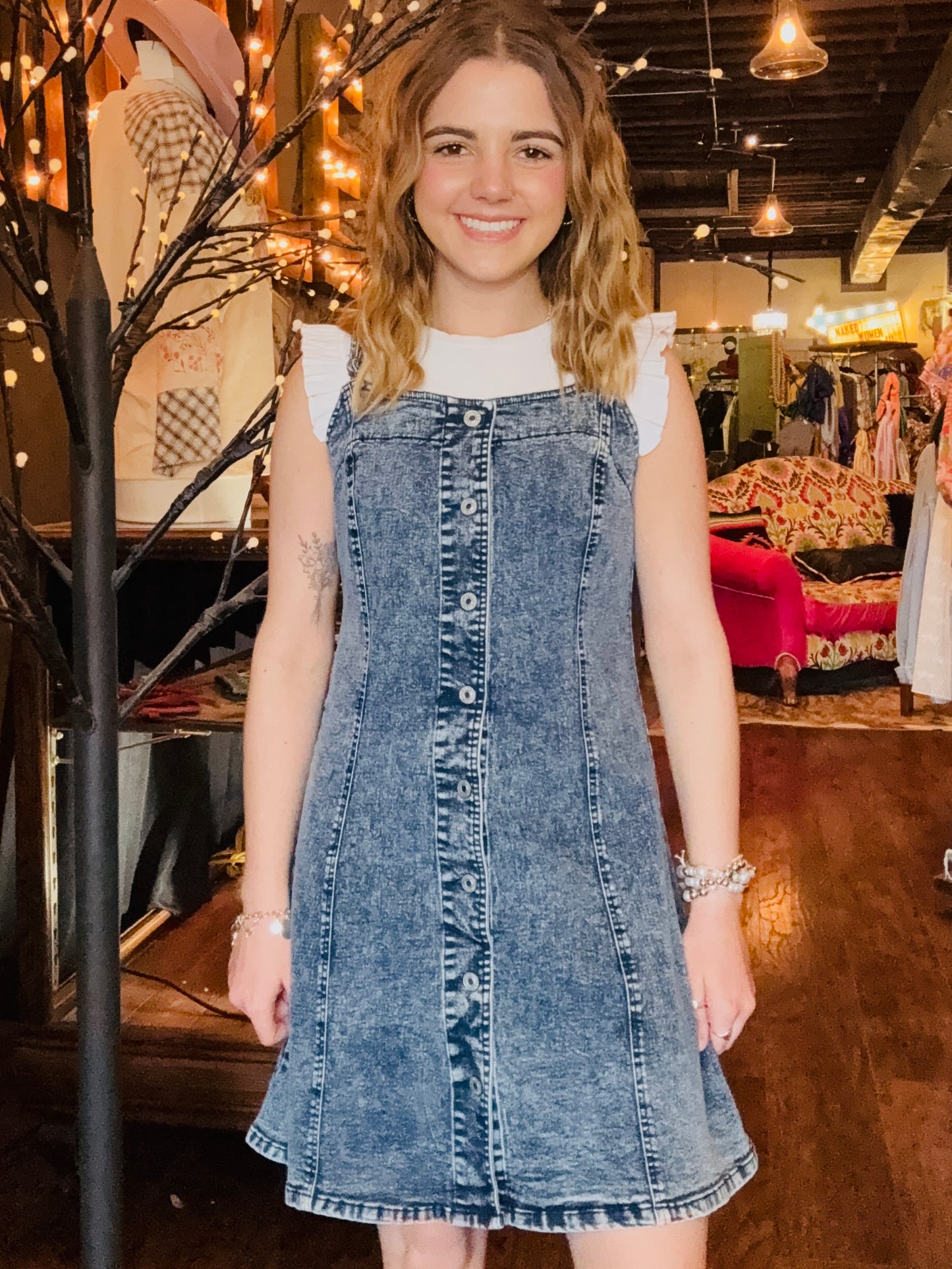 MK602 Denim Button Down Dress