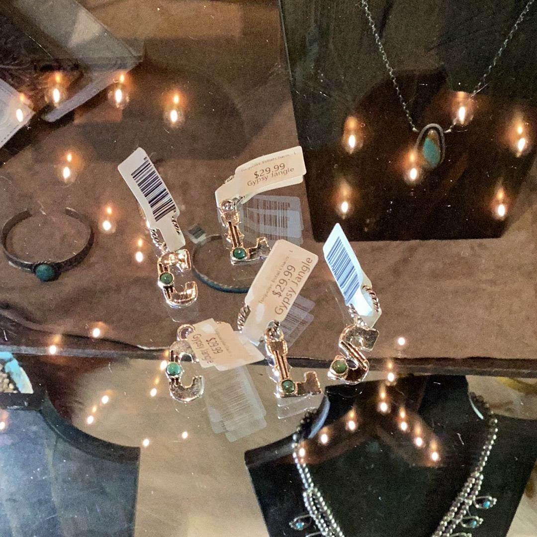 Turquoise Initial Charm