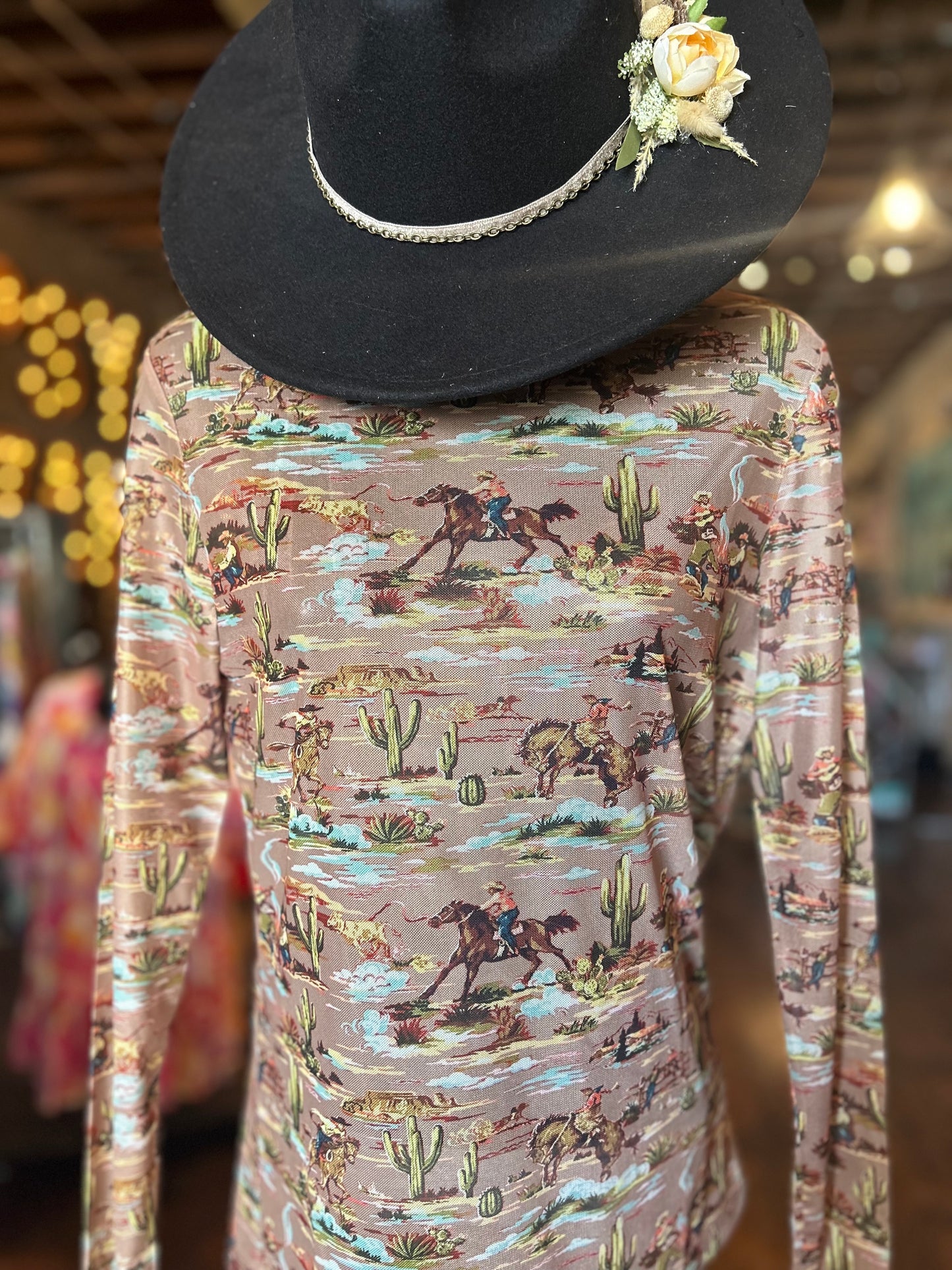 RTS TH1221 Taupe Cowboy Mesh Top