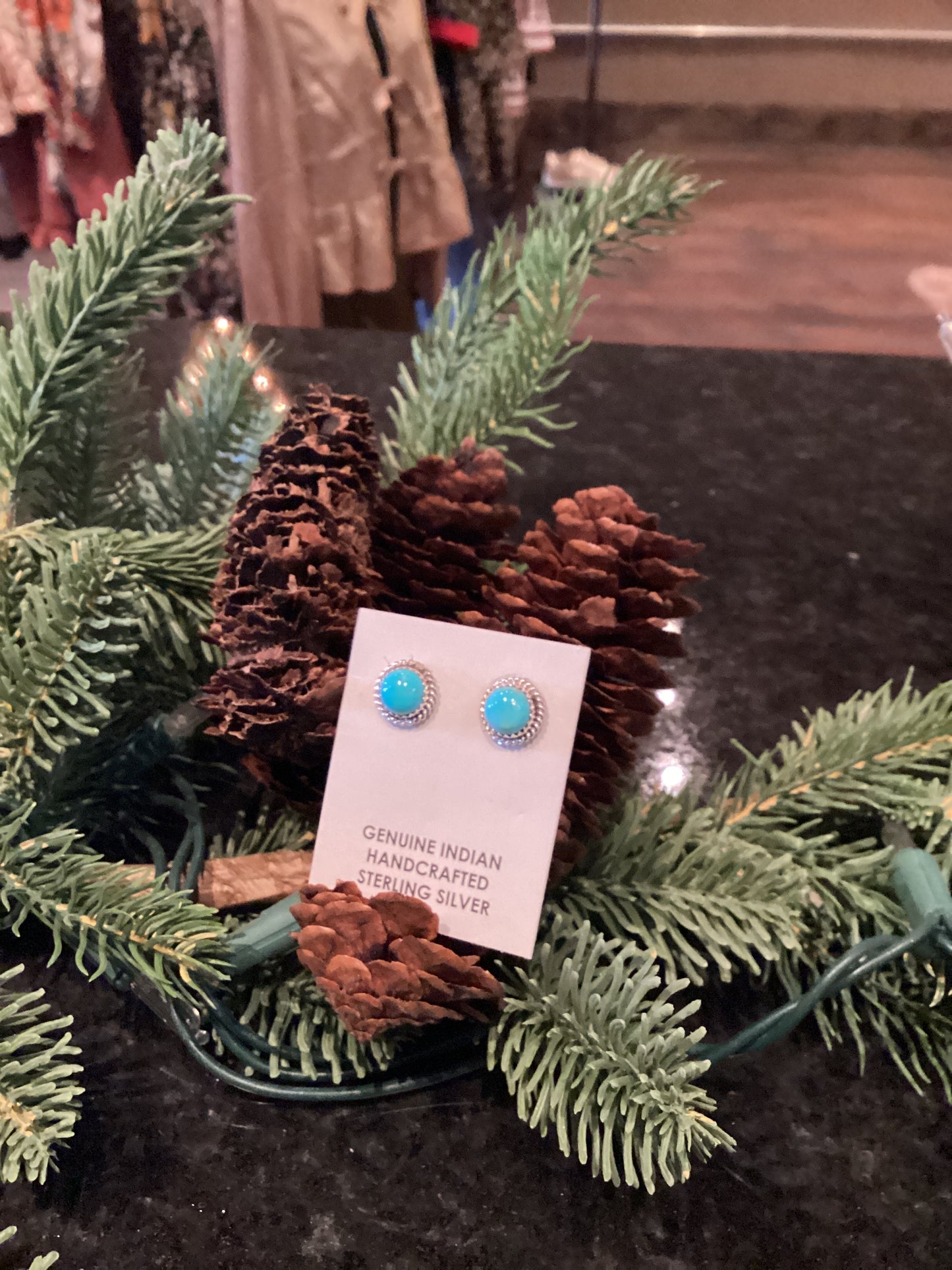 Ester White Navajo Kingman Earrings