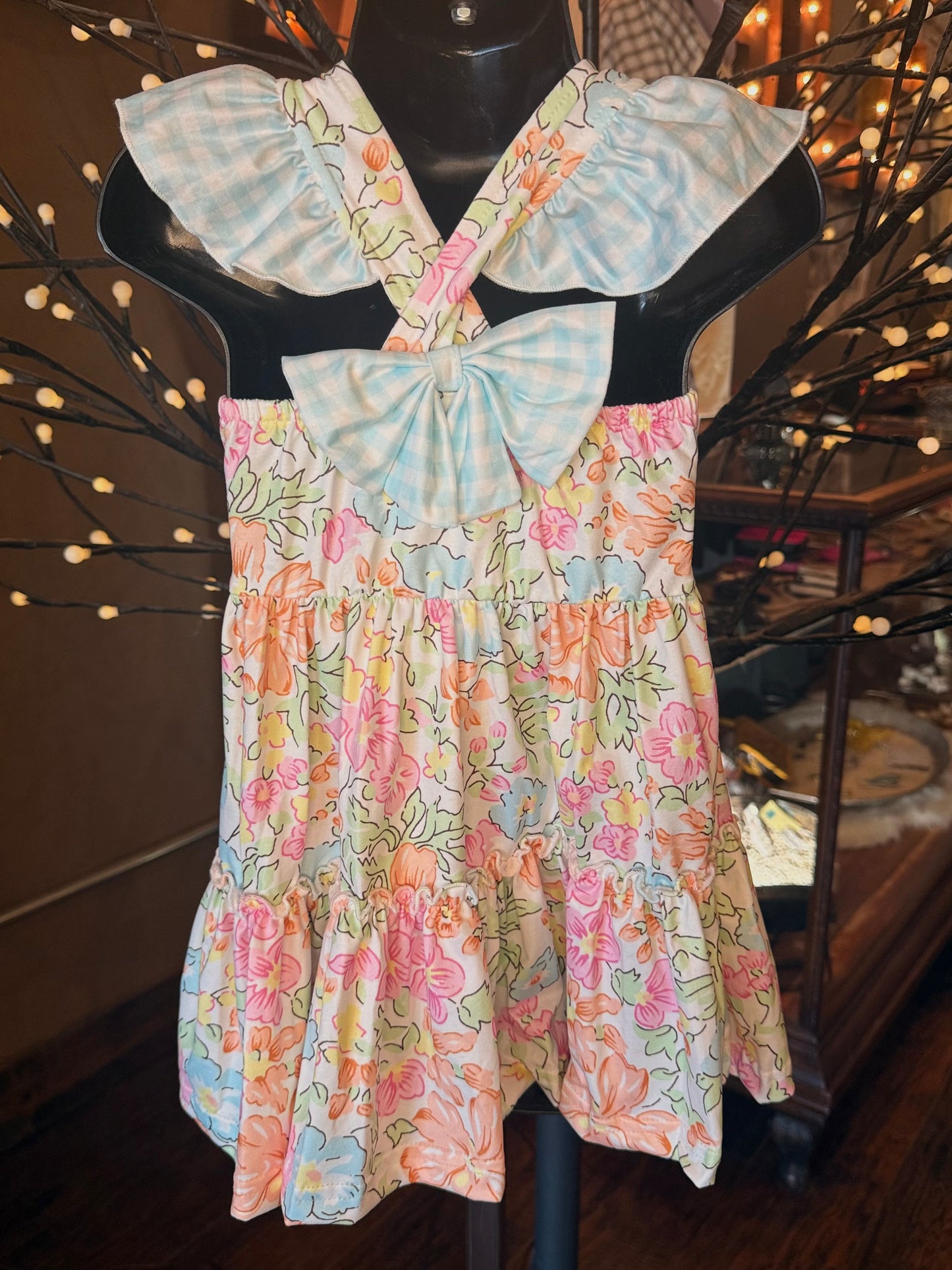 Groovy Floral Tiered Twirl Dress