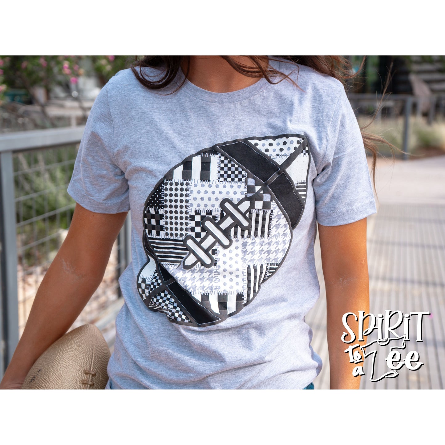 Patchwork Puff Football - Football Tee