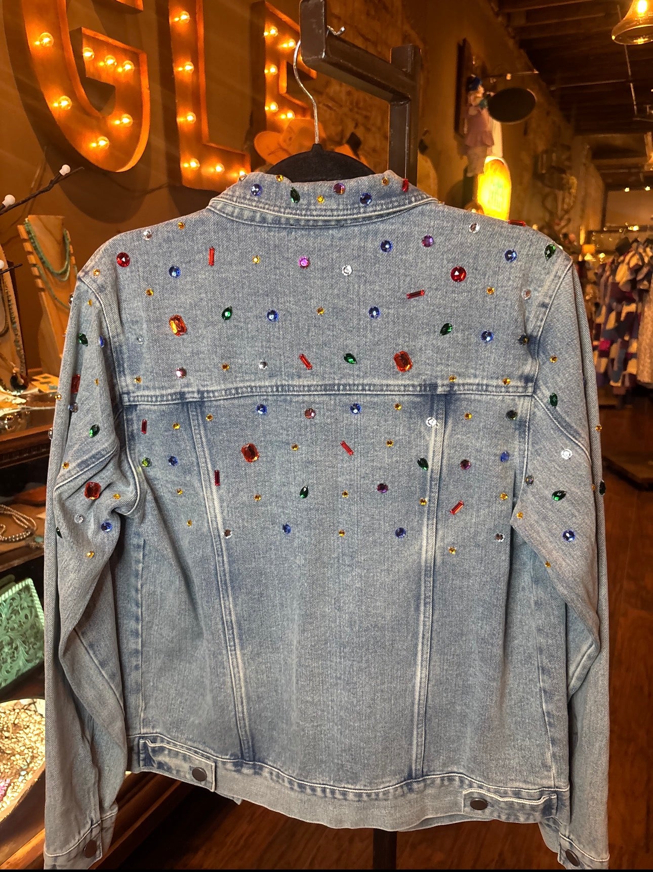 JEWEL EMBELLISHED JEAN JACKET FJ70043