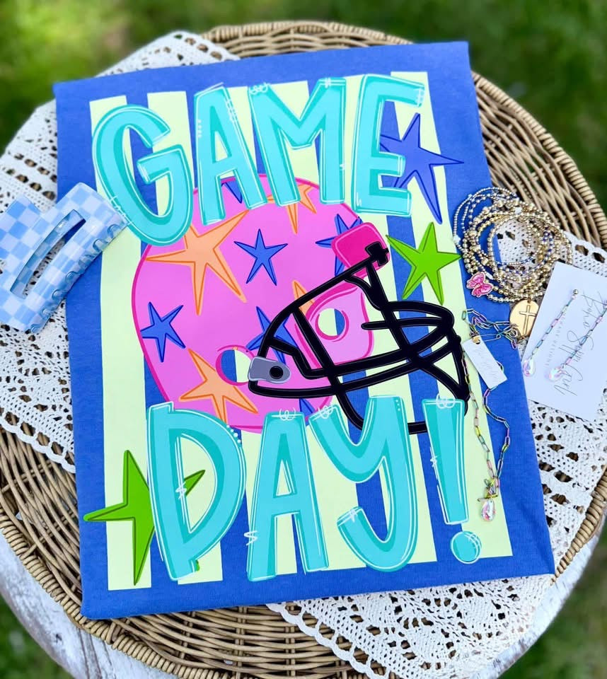 Colorful Game Day Helmet Tee