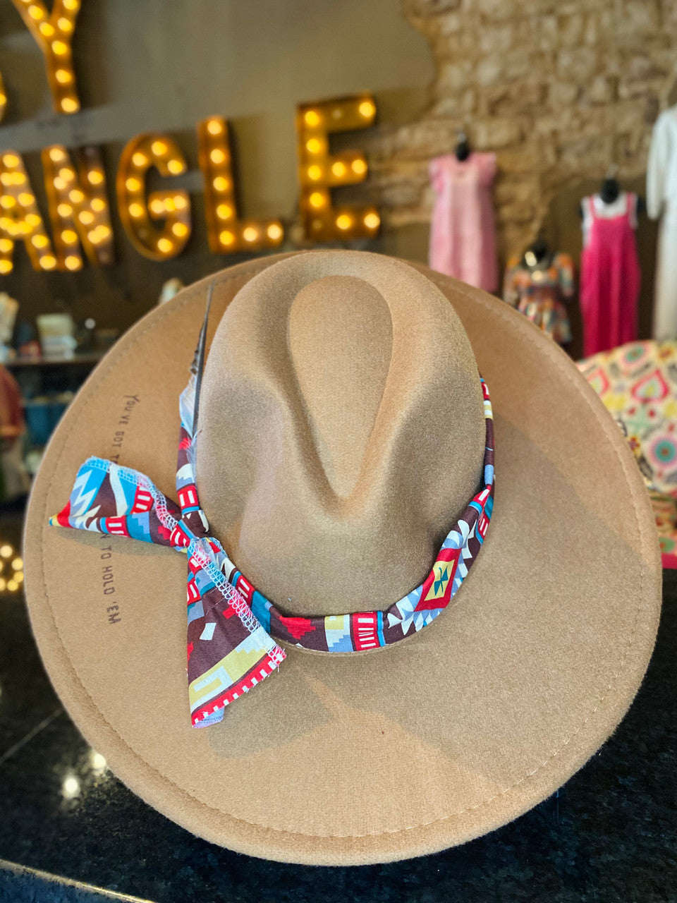 Playing Card Burnt Hat with Feather