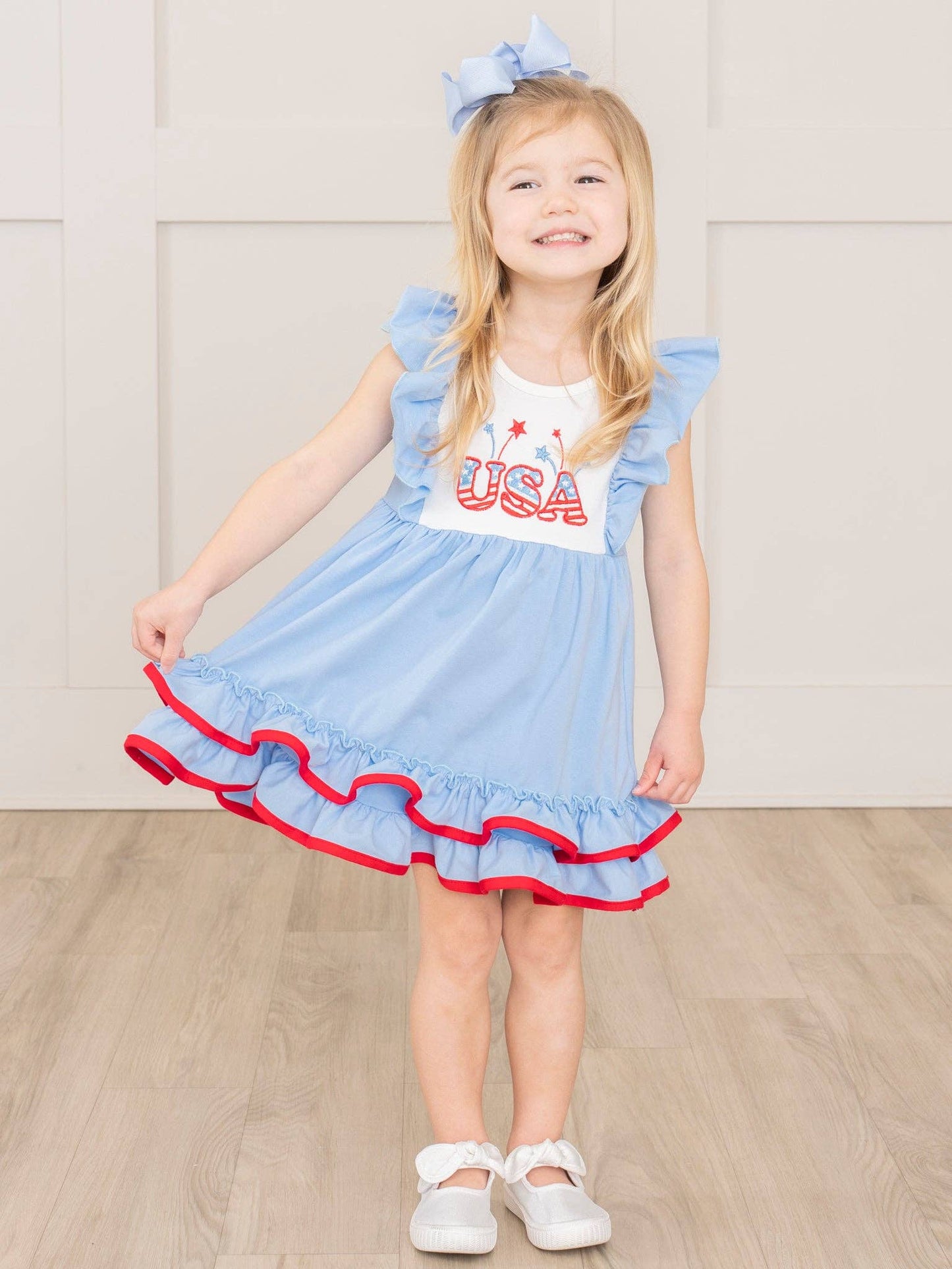 USA Sparklers Ruffle Dress
