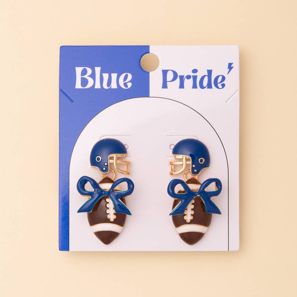 Enamel Football and Helmet Post Dangle Earrings