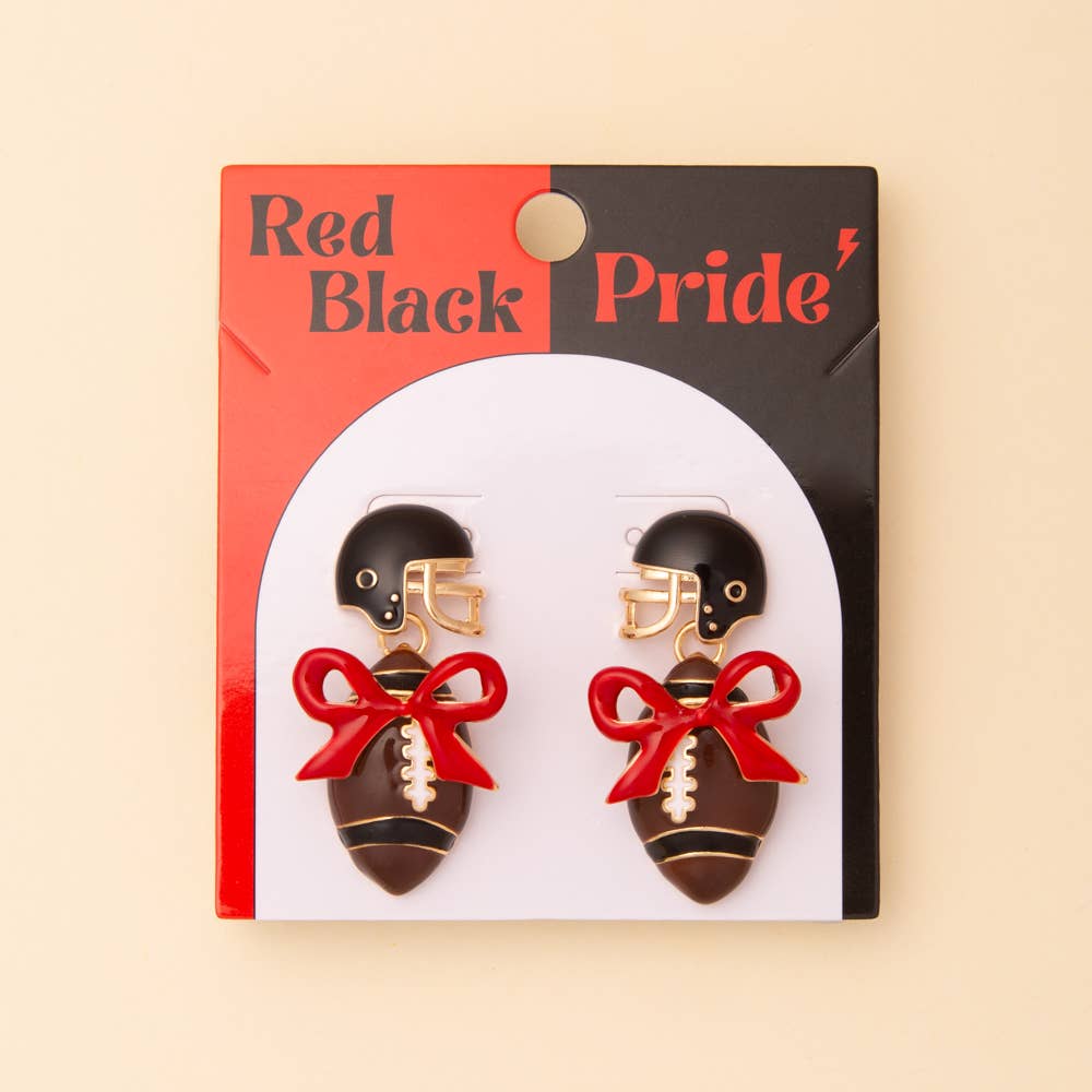 Enamel Football and Helmet Post Dangle Earrings