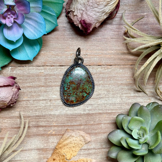 MJ Freeform Turquoise Pendant – Sterling Silver