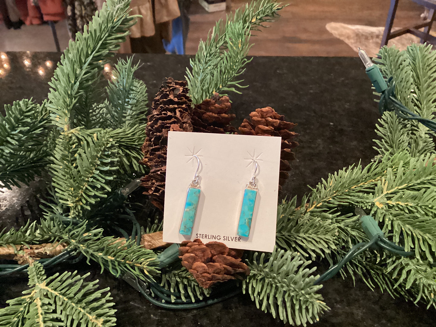Hada Collection Kingman Turquoise Earrings