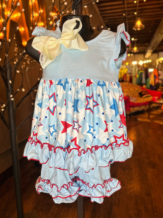 American Stars Ruffled Shorts Set