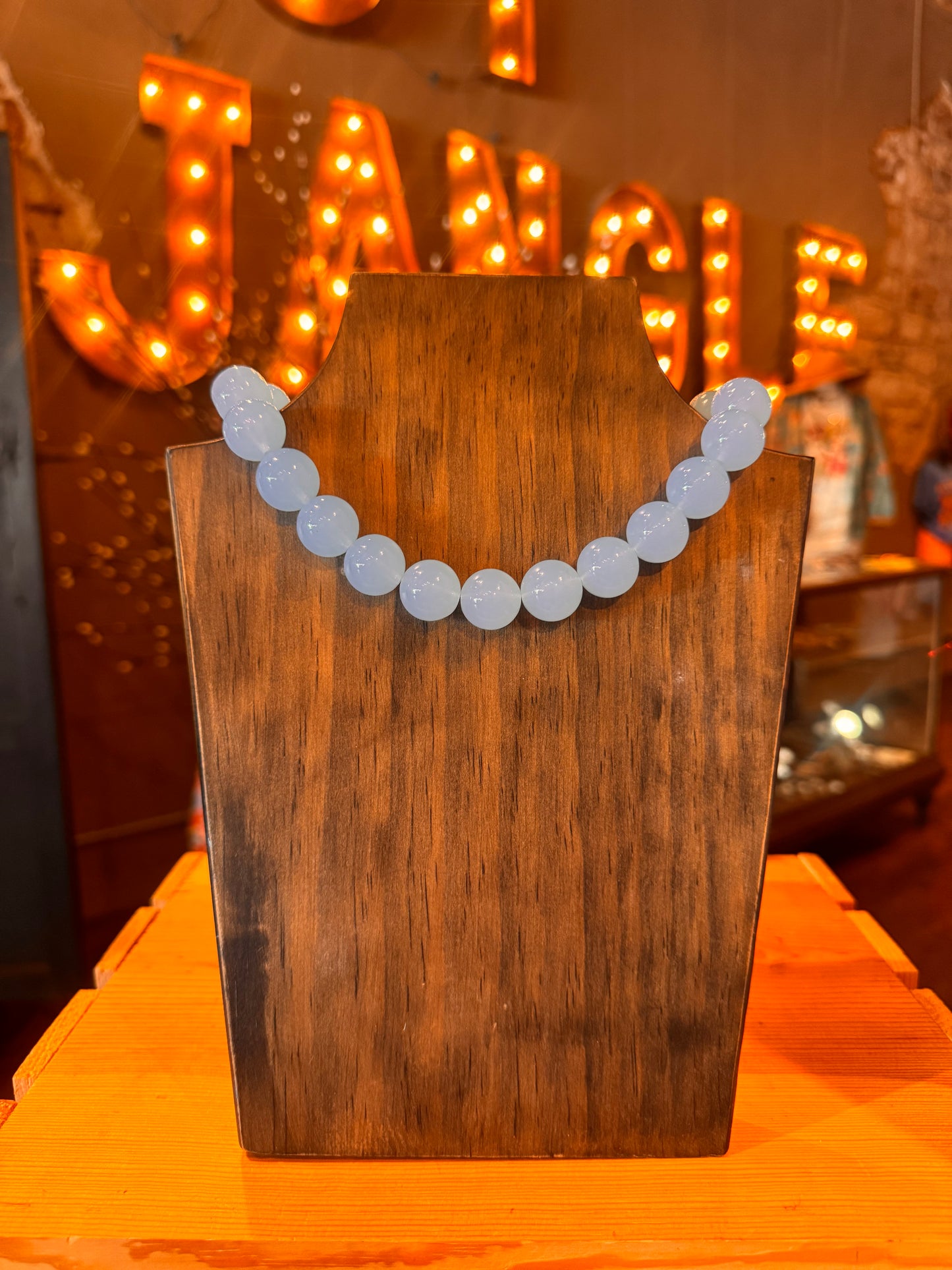 Ice Blue Beaded Necklace