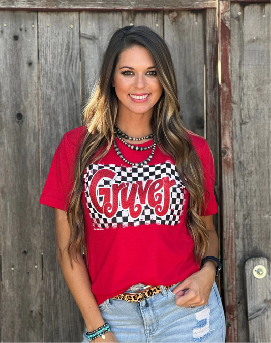 Checkered Short Sleeve Mascot Tee