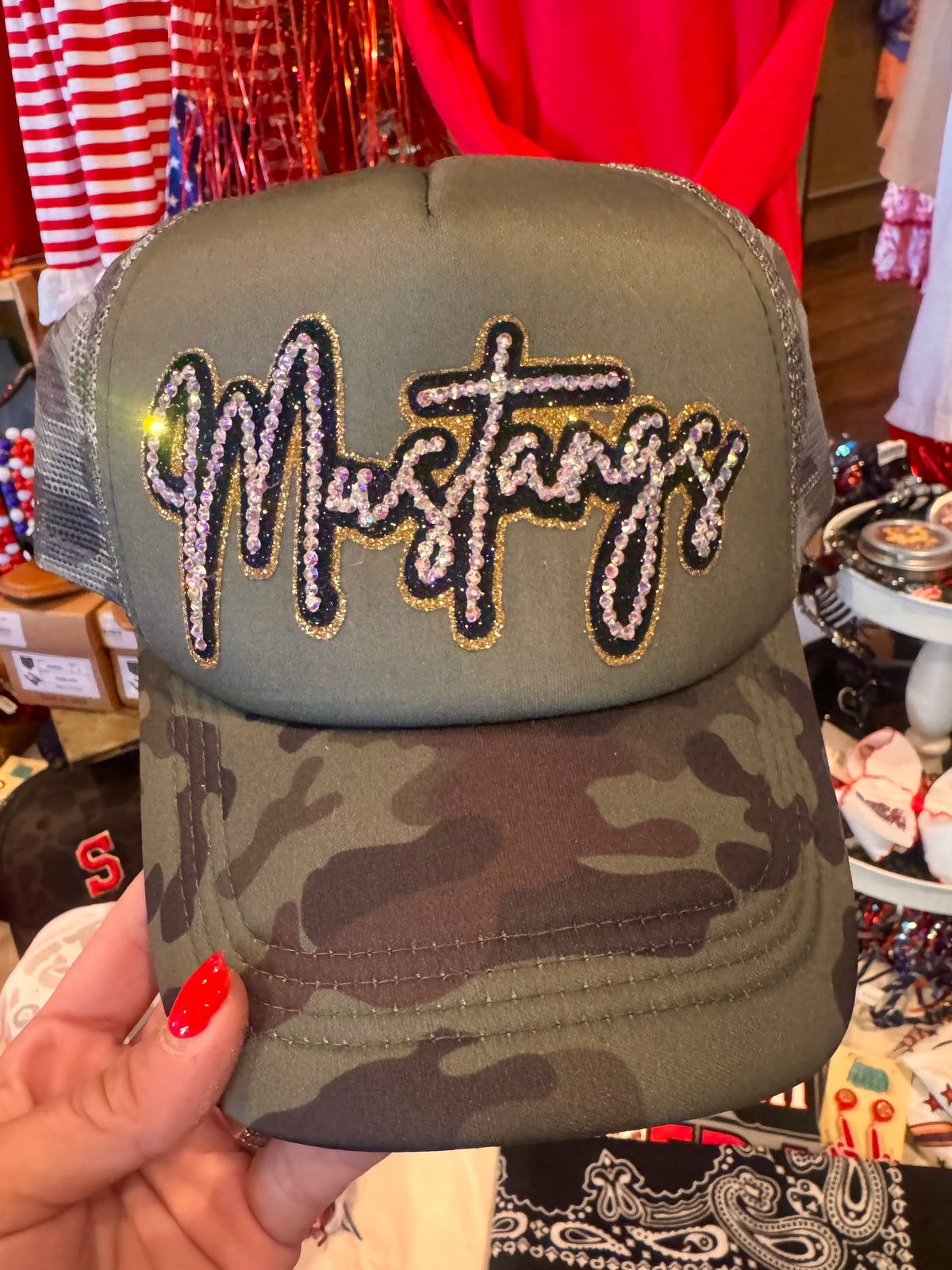 Camo Custom Mustang Bling Trucker