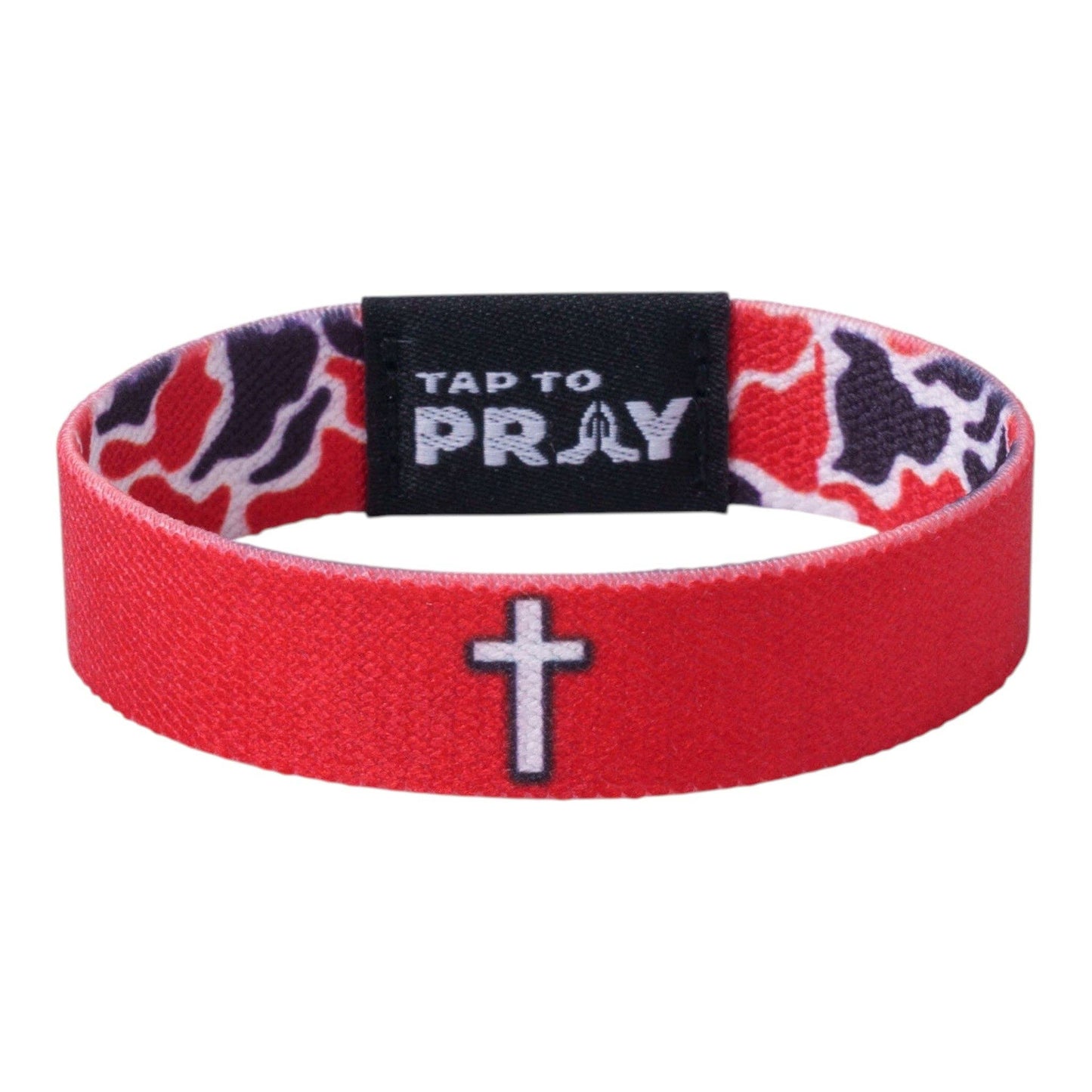 Tap To Pray Wristband – Team Camo - Red & Black