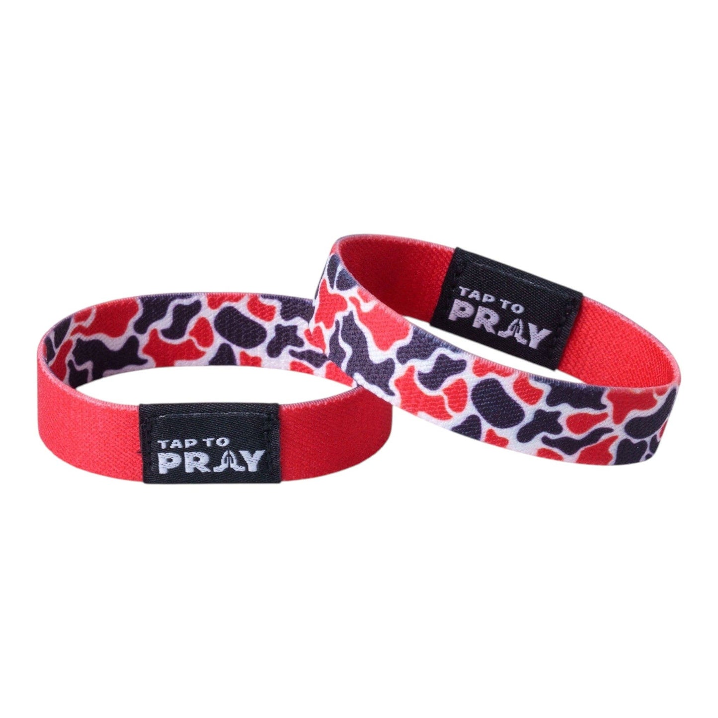 Tap To Pray Wristband – Team Camo - Red & Black