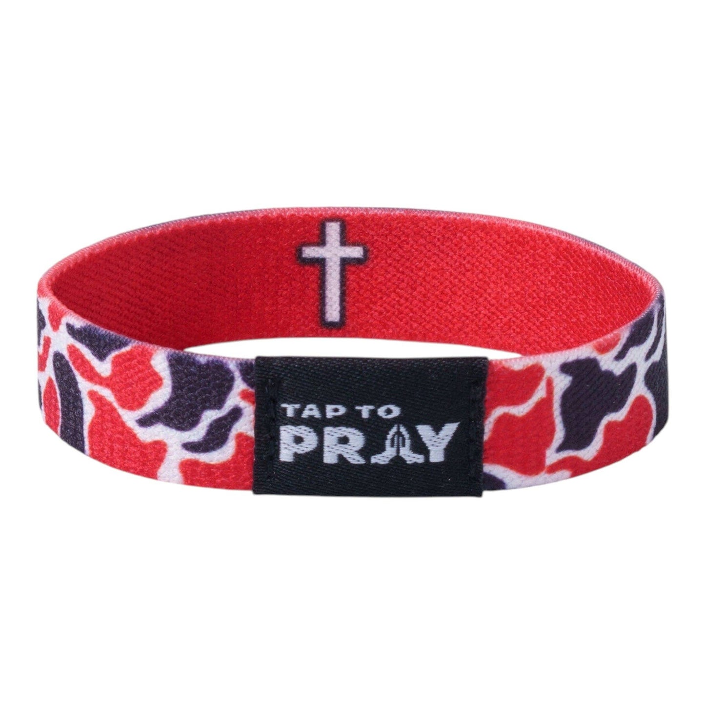 Tap To Pray Wristband – Team Camo - Red & Black