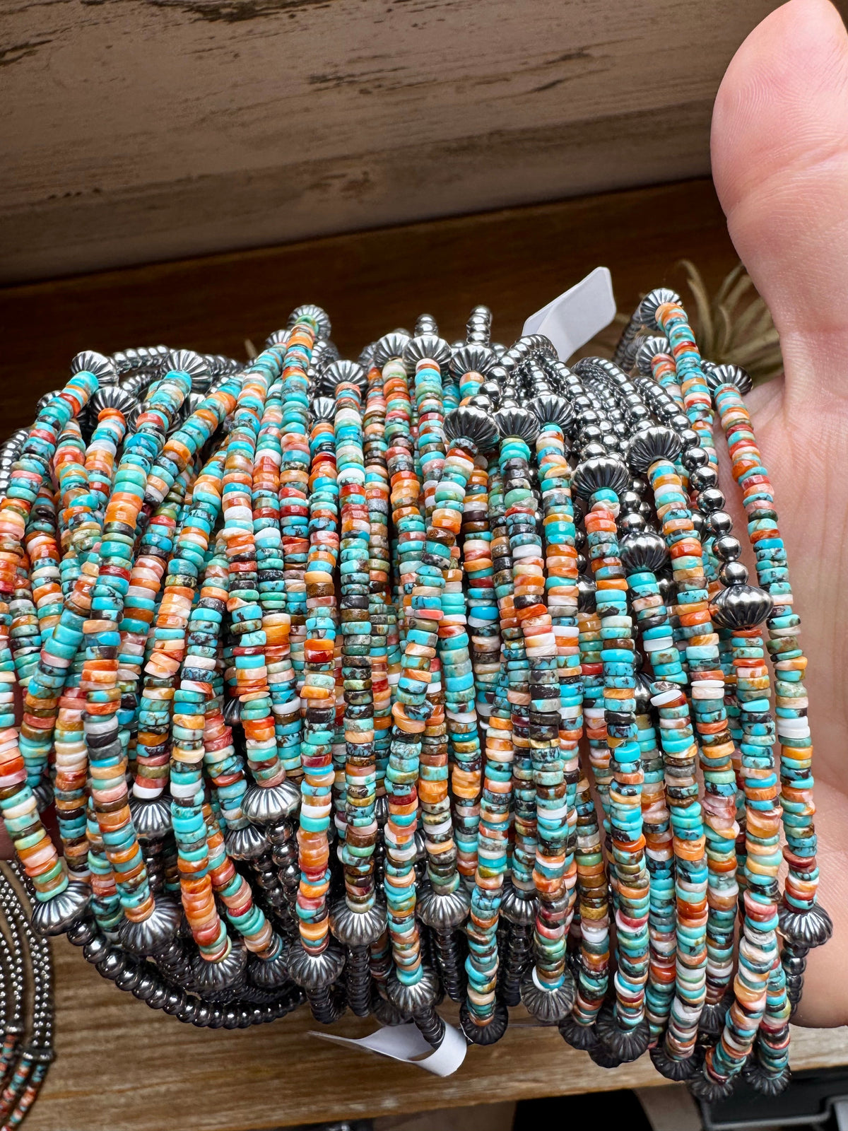 Sterling Silver Pearl Choker with Extra Turquoise & Spiny Oyster