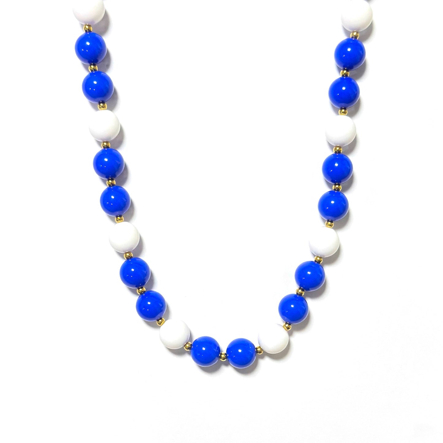 Game Day Marble Beaded Statement Necklace Waterproof