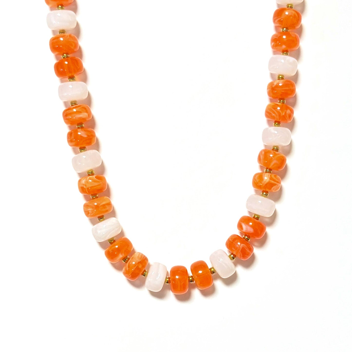 Game Day Marble Beaded Statement Necklace Waterproof