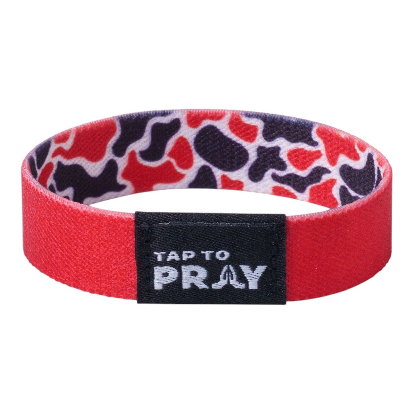Tap To Pray Wristband – Team Camo - Red & Black