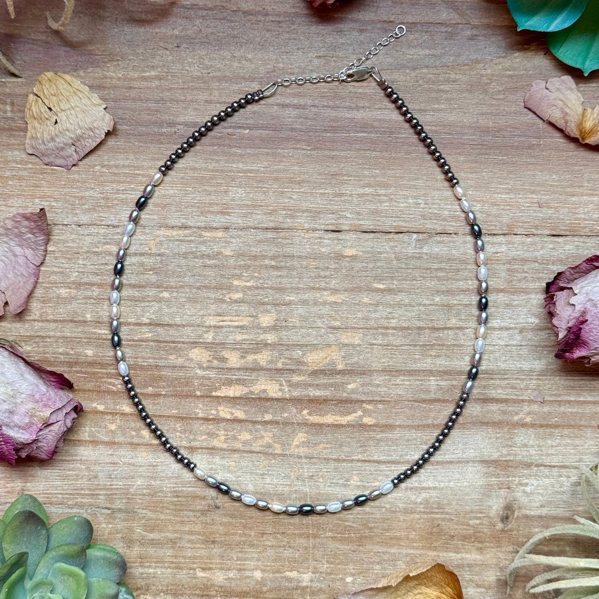 15.25” Freshwater Pearl Necklace – Sterling Silver Chain
