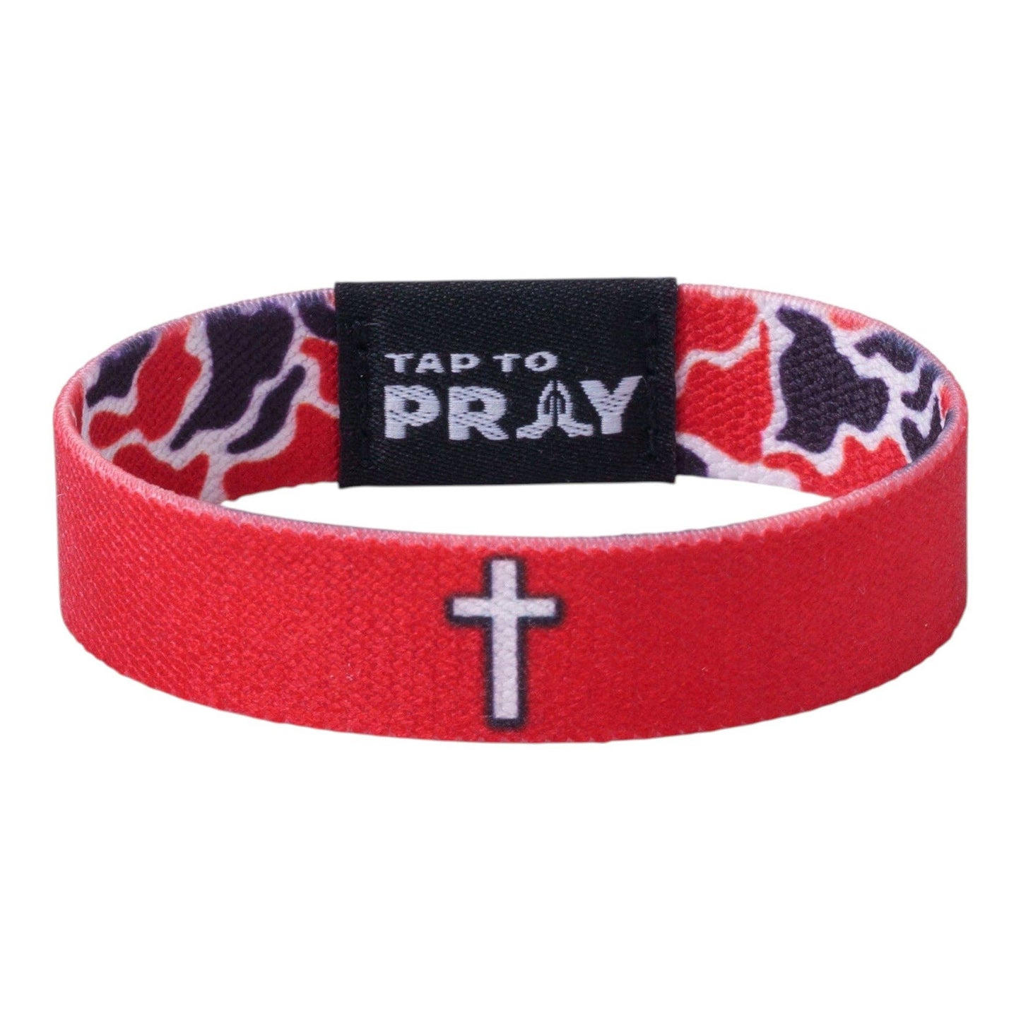 Tap To Pray Wristband – Team Camo - Red & Black