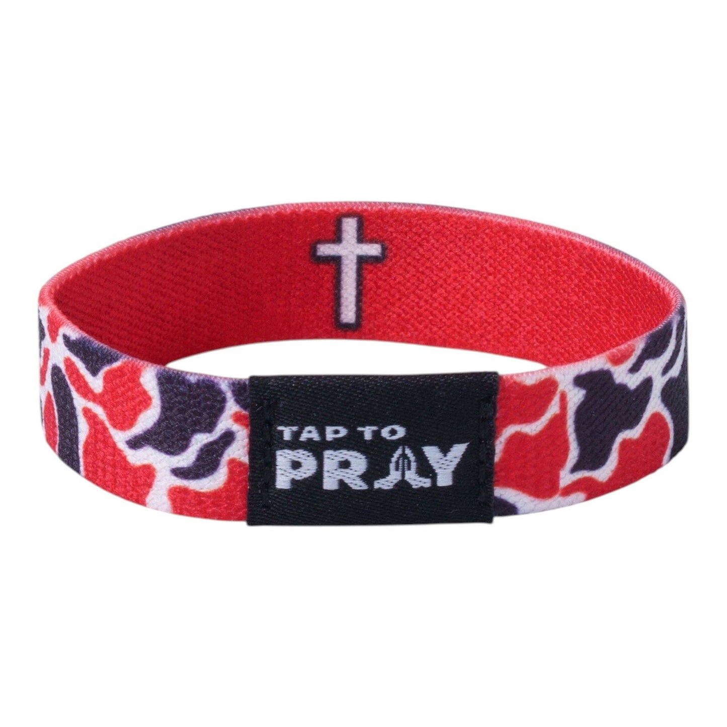 Tap To Pray Wristband – Team Camo - Red & Black