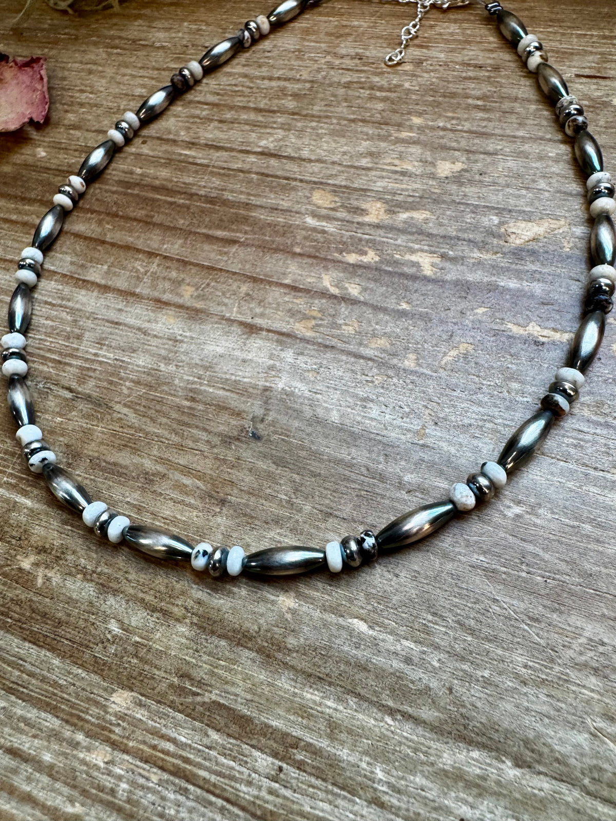 White Buffalo Torpedo choker Sterling Silver Pearls