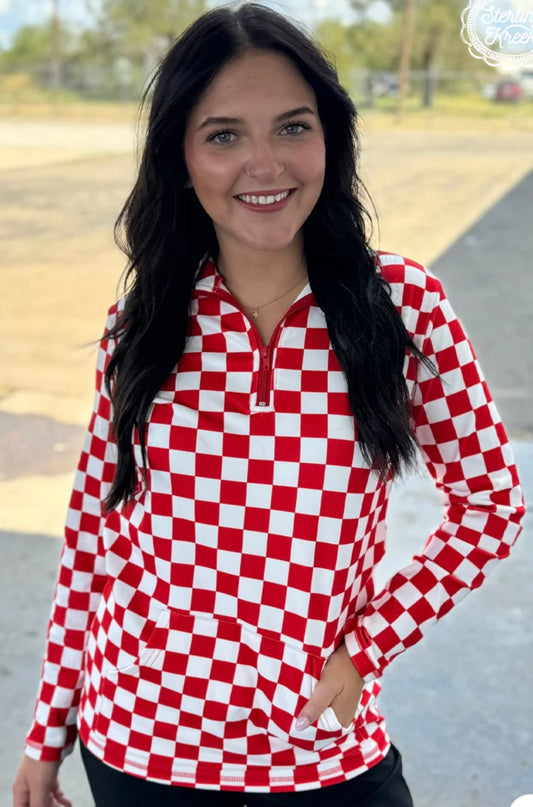 Red/White Pep Rally Pullover