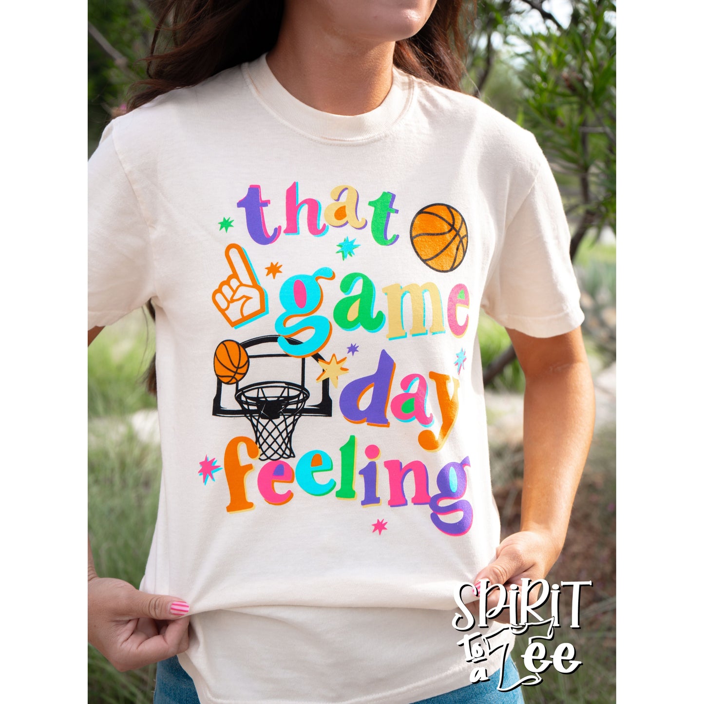 That Game Day Feeling Bright - Basketball Tee