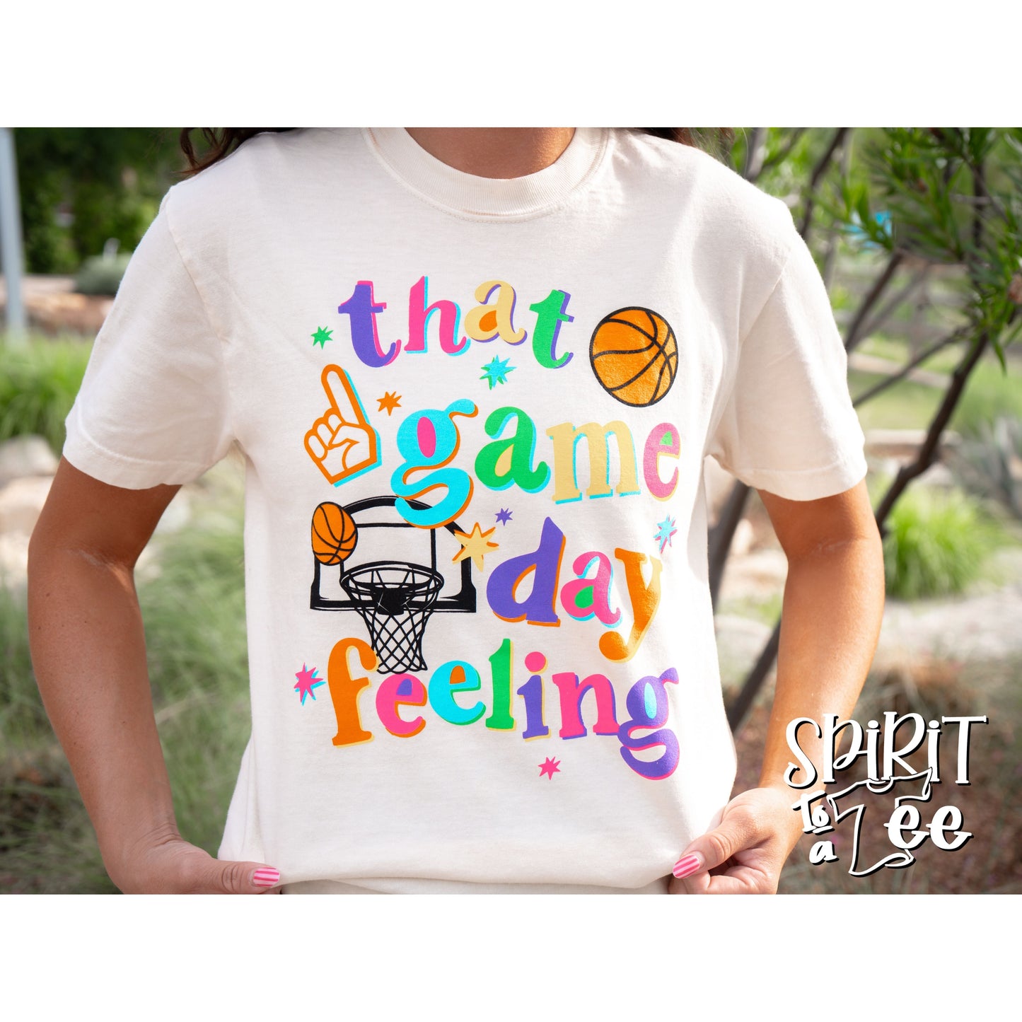 That Game Day Feeling Bright - Basketball Tee