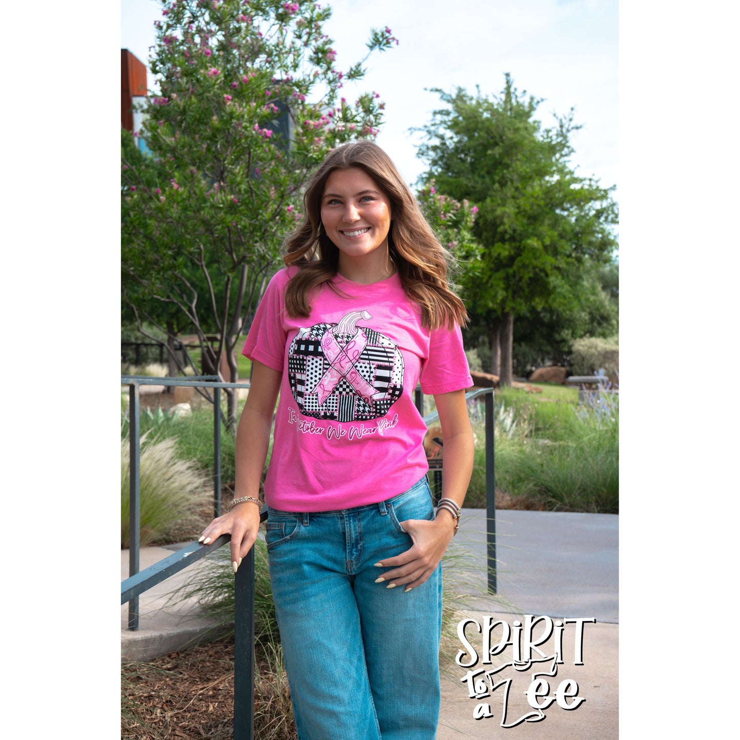 In October We Wear Patchwork Pumpkin - Cancer Tee