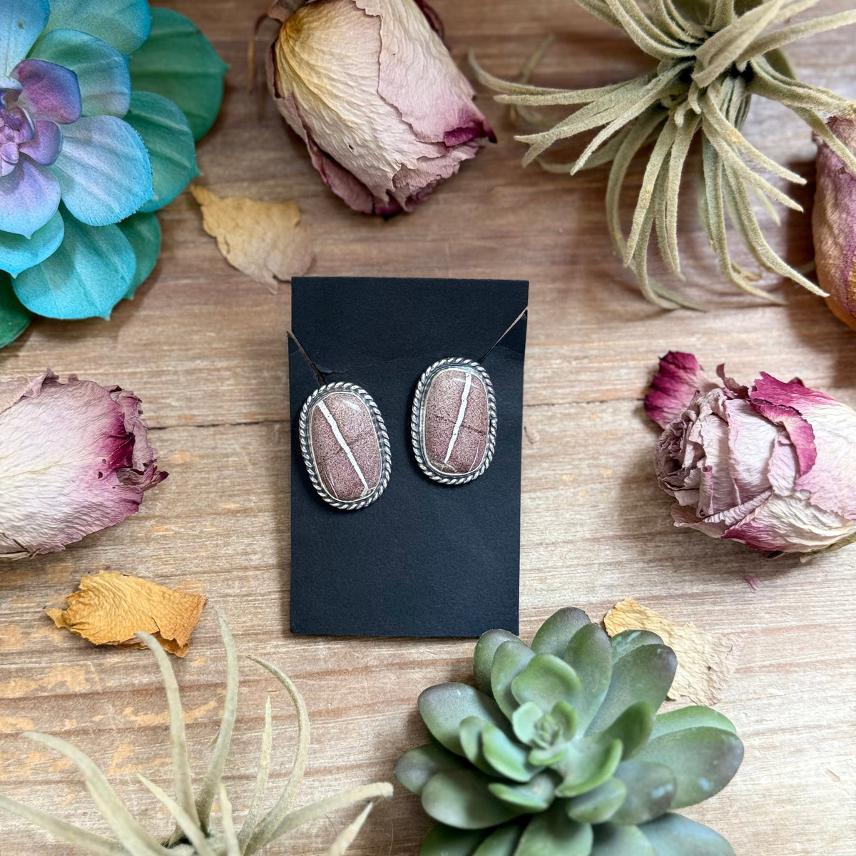 54 - Sterling Silver Red Buffalo Stud Earrings by Jason Ogg