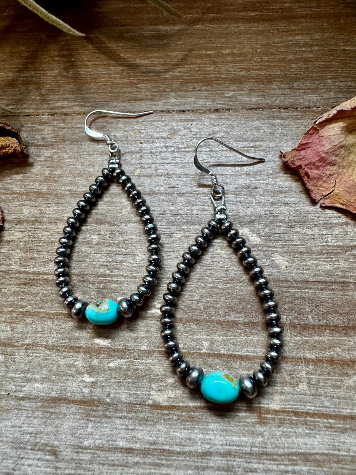 Sleeping Beauty Turquoise Teardrop Earrings – Sterling Silver