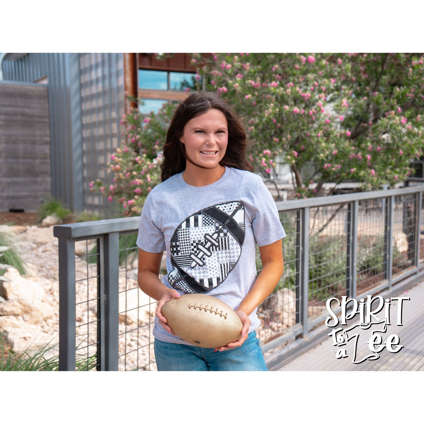 Patchwork Puff Football - Football Tee