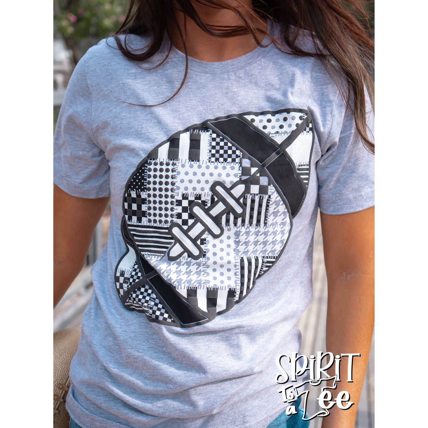Patchwork Puff Football - Football Tee
