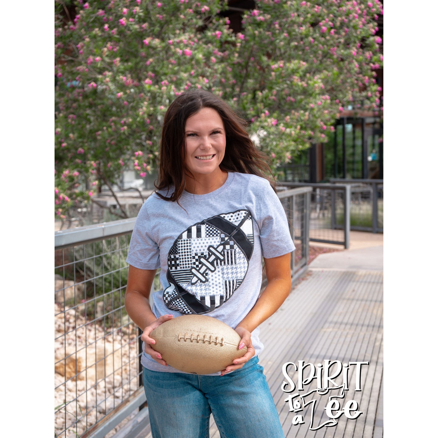 Patchwork Puff Football - Football Tee