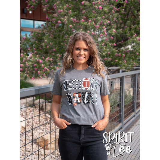 Football Scrapbook Letters - Football Tee