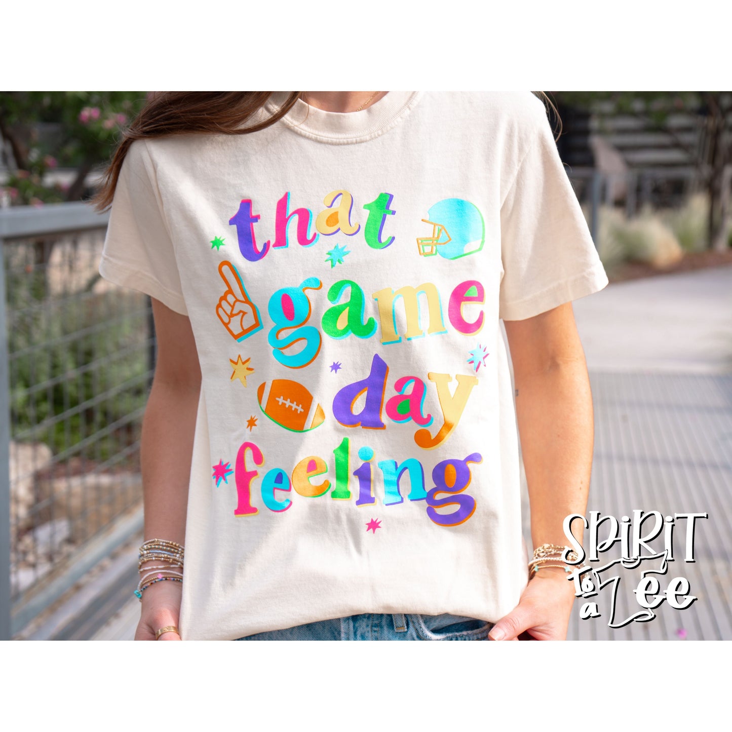 That Game Day Feeling Bright - Football Tee