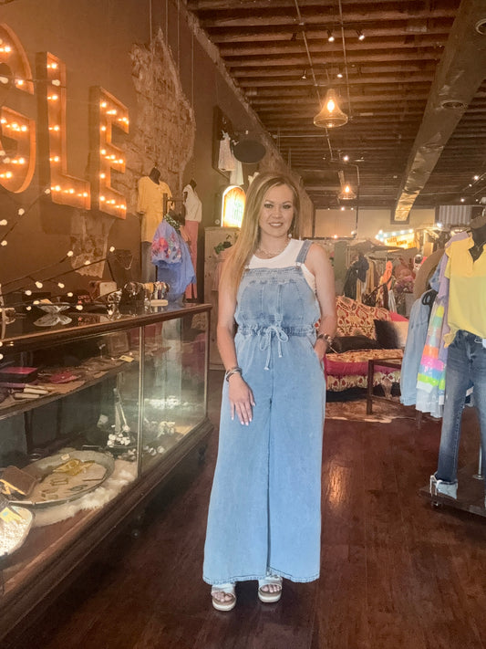 Denim Wide Leg Overall