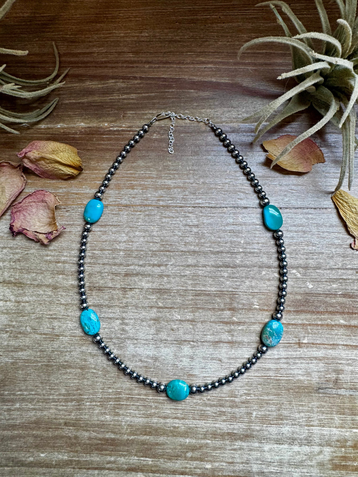15-Inch Turquoise Necklace with 4mm & 5mm Beads