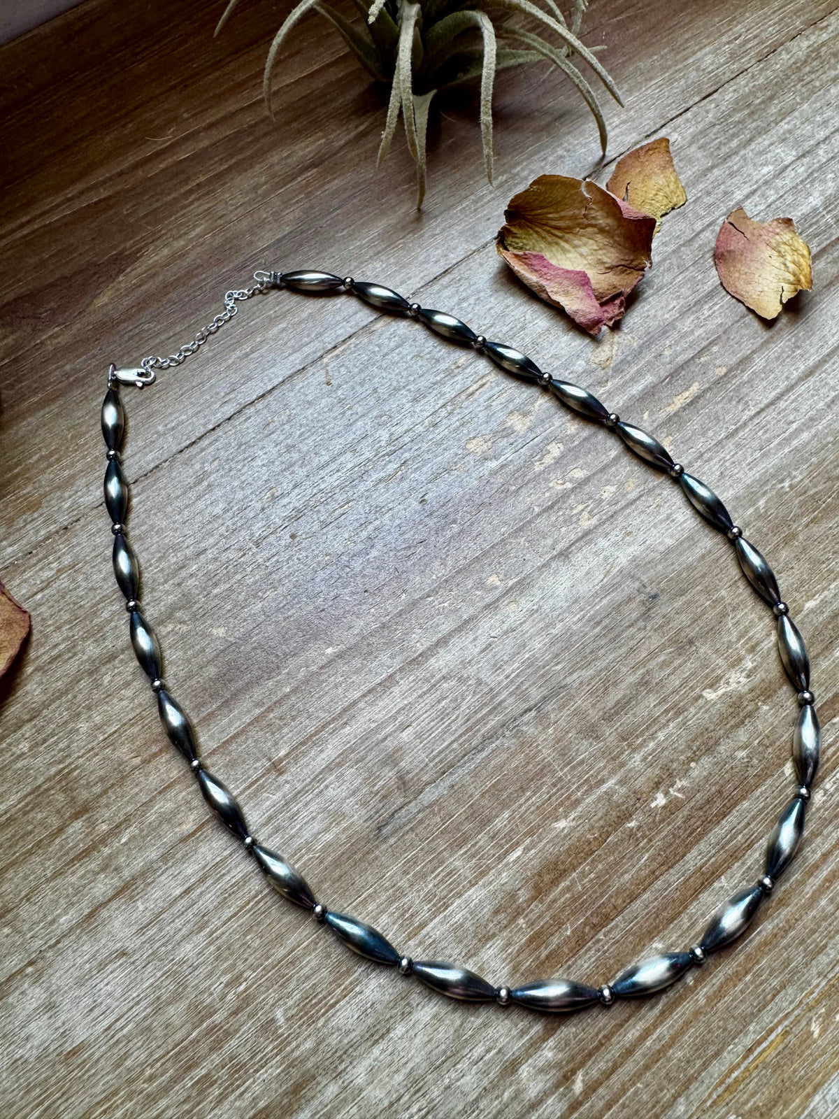 17 inch Torpedo Sterling Silver Pearls